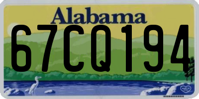 AL license plate 67CQ194