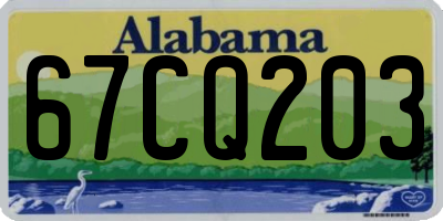 AL license plate 67CQ203