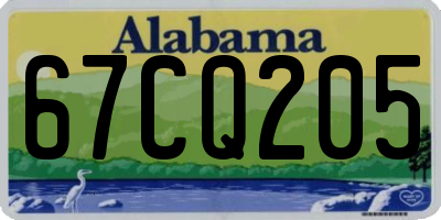 AL license plate 67CQ205