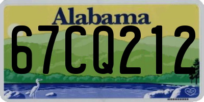 AL license plate 67CQ212