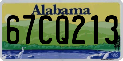 AL license plate 67CQ213