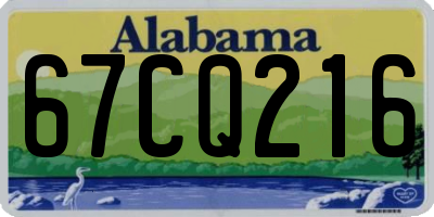 AL license plate 67CQ216