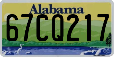 AL license plate 67CQ217