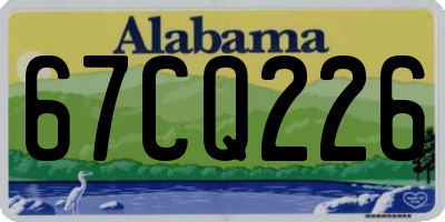 AL license plate 67CQ226