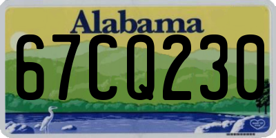 AL license plate 67CQ230