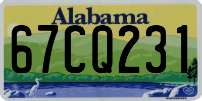 AL license plate 67CQ231