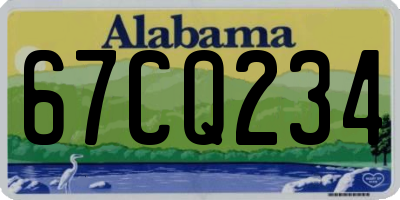 AL license plate 67CQ234