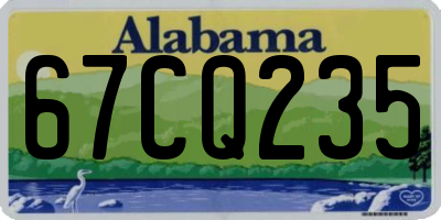 AL license plate 67CQ235