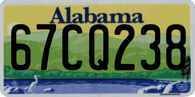 AL license plate 67CQ238