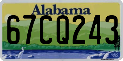 AL license plate 67CQ243