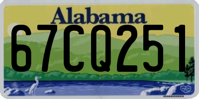 AL license plate 67CQ251