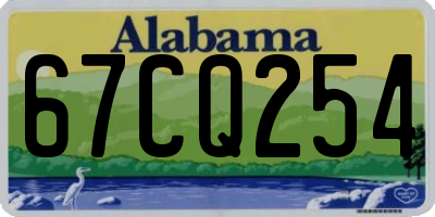AL license plate 67CQ254