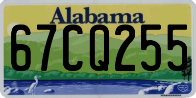 AL license plate 67CQ255