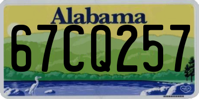 AL license plate 67CQ257