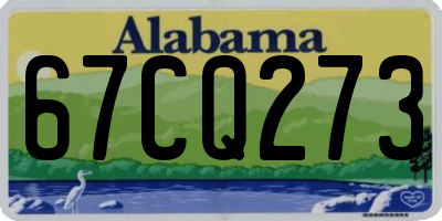 AL license plate 67CQ273