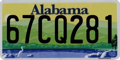 AL license plate 67CQ281