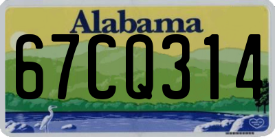 AL license plate 67CQ314