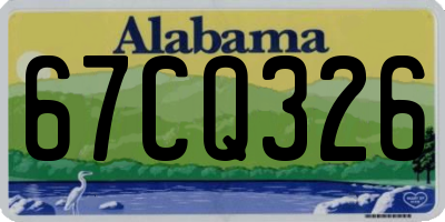 AL license plate 67CQ326