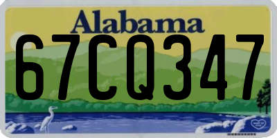 AL license plate 67CQ347