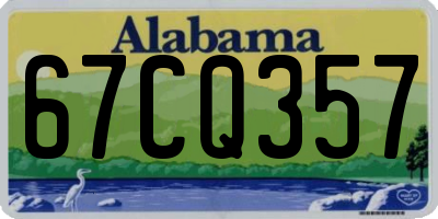 AL license plate 67CQ357