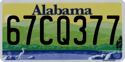 AL license plate 67CQ377