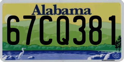AL license plate 67CQ381
