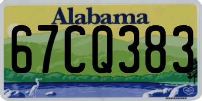 AL license plate 67CQ383
