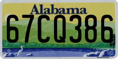 AL license plate 67CQ386