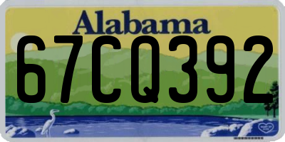 AL license plate 67CQ392