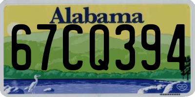 AL license plate 67CQ394
