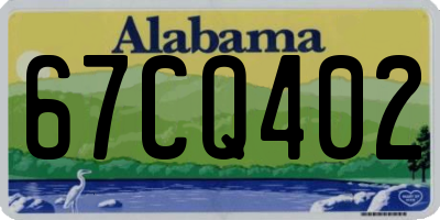 AL license plate 67CQ402