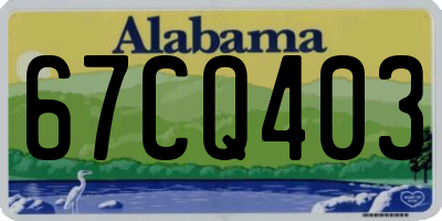 AL license plate 67CQ403