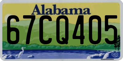 AL license plate 67CQ405