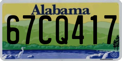 AL license plate 67CQ417