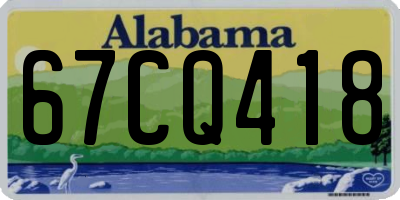 AL license plate 67CQ418
