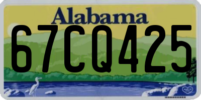 AL license plate 67CQ425