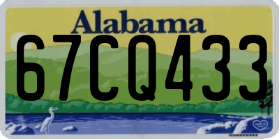 AL license plate 67CQ433