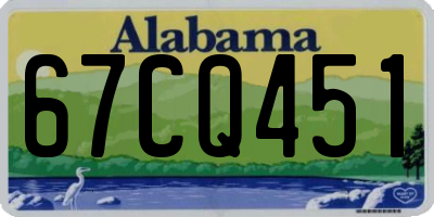 AL license plate 67CQ451