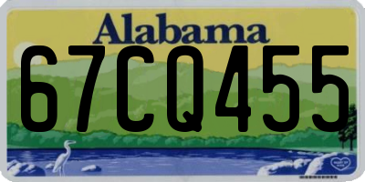 AL license plate 67CQ455