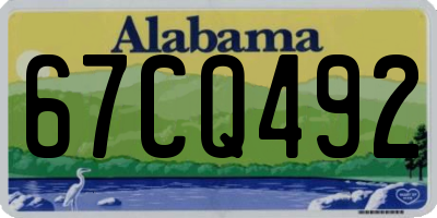 AL license plate 67CQ492