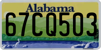 AL license plate 67CQ503