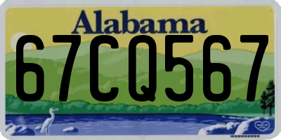 AL license plate 67CQ567
