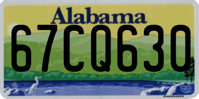 AL license plate 67CQ630