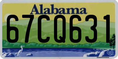 AL license plate 67CQ631