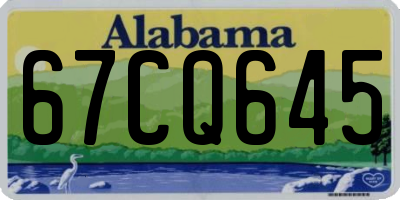 AL license plate 67CQ645