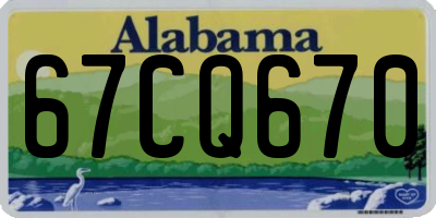 AL license plate 67CQ670