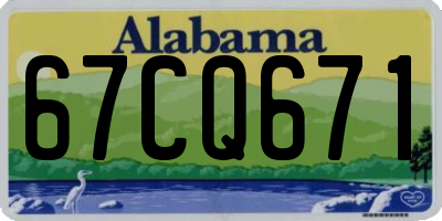 AL license plate 67CQ671