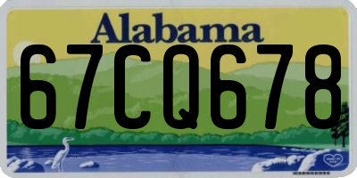 AL license plate 67CQ678