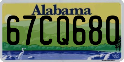 AL license plate 67CQ680