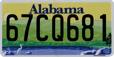 AL license plate 67CQ681